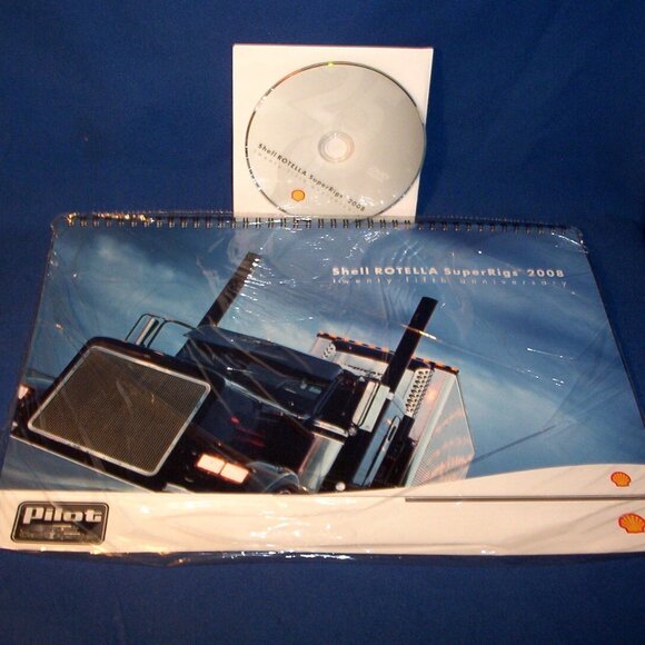 VINTAGE COLLECTIBLE SHELL ROTELLA SUPERRIGS SEMI TRUCKS CALENDAR & DVD - 2008 - Picture 3 of 3